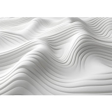Fotobehang van abstracte witte golven in een kunstzinnige lijnenspel.