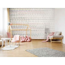 Een fotobehang van abstractie schilderij met pastel kleuren in kunststijl in de kinderkamer.