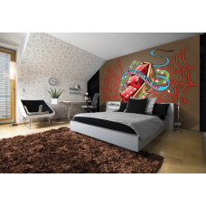 Een fotobehang met dobbelstenen en alchemistische symbolen voor de kinderkamer.
