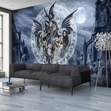 Een fotobehang met het fantasy personage Lilithia in alchemistische kunst.