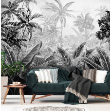 Een fotobehang met tropische natuur en jungleplanten uit de Amazone voor de woonkamer.