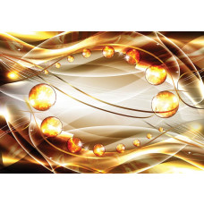 Goud en zilver amber abstract, fotobehang met een artistieke en luxe uitstraling voor moderne interieurs.