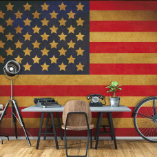 Fotobehang Amerikaanse vlag van de Verenigde Staten in vintage stijl met vliesbehang in woonkamer en slaapkamer.