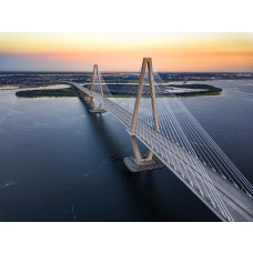 Arthur Ravenel Jr. Bridge in Amerika, een prachtige brug afgebeeld op fotobehang.