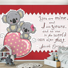 Een fotobehang met spreuken voor de babykamer en kinderkamer.