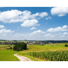 Beieren landschap fotobehang, met een schilderachtig uitzicht over de Beierse bergen.