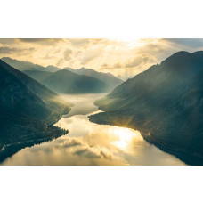 Alpen berglandschap fotobehang, met een majestueus uitzicht over de Alpen.