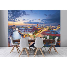 Een fotobehang van Berlijn met stadszicht voor de keuken.