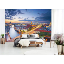 Een fotobehang van Berlijn met een stadszicht in de slaapkamer.