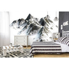 Een fotobehang van sneeuwtoppen op Everest, ideaal voor een kalme slaapkamer.