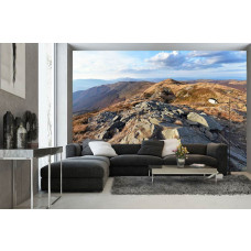Een fotobehang van de Bieszczady Mountains in een indrukwekkend berglandschap, passend voor de woonkamer.