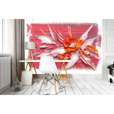 Een fotobehang van bloemen als abstract kunstwerk voor moderne ruimtes.