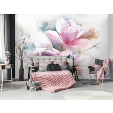 Een bloemen schildering fotobehang voor de woonkamer en slaapkamer.