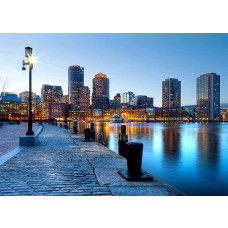Een fotobehang van Boston Harbor, perfect voor een klassieke uitstraling in een kantoor.