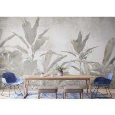 Inspirerend fotobehang van een botanische jungle in een kantoor, stimuleert creativiteit en focus met een vleugje tropische energie.