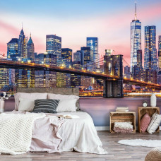 Een fotobehang van de Brooklyn Bridge in New York, Amerika voor de slaapkamer en woonkamer.