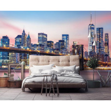 Een fotobehang van de Brooklyn Bridge in New York, Amerika voor de slaapkamer.