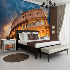 Een fotobehang van het Colosseum in Rome, Italiė voor de slaapkamer.