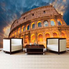 Een fotobehang van het Colosseum in Rome, Italiė voor de woonkamer.