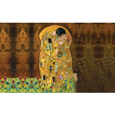De Kus van Gustav Klimt, een wereldberoemd schilderij, perfect weergegeven op een kunstzinnig fotobehang.