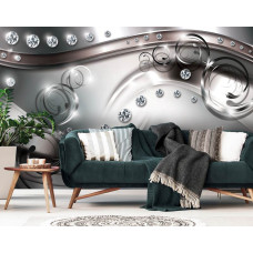 Een fotobehang met diamanten in een kunstzinnige compositie, ideaal voor de woonkamer.