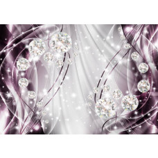 Fotobehang met paarse en violette diamanten, abstracte juwelen in een juwelierstijl.