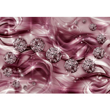 Paarse diamanten in abstracte kunst, glinsterend goud op fotobehang.