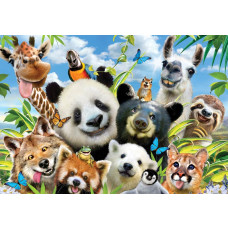 Dierentuin dieren en dolle beestenboel, fotobehang met een vrolijke en speelse sfeer.