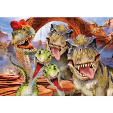 Dinosaurussen en dolle beestenboel, fotobehang voor kinderen met grappige en kleurrijke dino's.