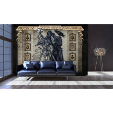 Een fotobehang van Doctor Obsidius Soul Obscura met schedels en skelet fotograaf voor de huiskamer.
