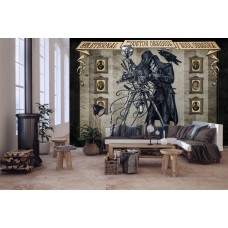 Een fotobehang van Doctor Obsidius Soul Obscura met schedels en skelet fotograaf voor de woonkamer.