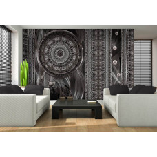Een fotobehang van een dromenvanger met abstract mandala kunst op vliesbehang voor de woonkamer.