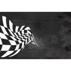 Fotobehang van een finishvlag spektakel, met een opwindend race-thema.