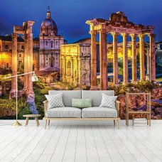 Een fotobehang van het Forum Romanum in Rome voor de woonkamer.