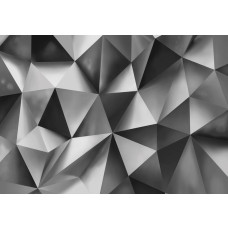 Geometrische vormen, abstract weergegeven op een 3D-fotobehang voor een moderne ruimte.