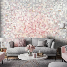 Een fotobehang van geschilderde abstractie kunst met verf in de huiskamer.