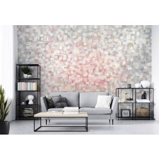 Een fotobehang van geschilderde abstractie kunst met verf in de woonkamer.