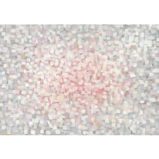 Fotobehang met een abstract geschilderde kunstcompositie met dikke verfstreken en felle kleuren.