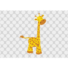 Fotobehang van een giraffe in babykamer, vrolijk dierenontwerp.