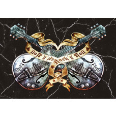 Zwart heavy metal rock en roll gitaren, perfect fotobehang voor muziekliefhebbers en stoere interieurs.