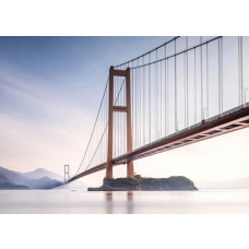 Een fotobehang van de Golden Gate Bridge in het landschap met vliesbehang.