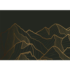 Een fotobehang van abstracte gouden bergen.