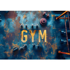 Fotobehang van een sportschool met fitnessapparatuur, ideaal voor sportliefhebbers.