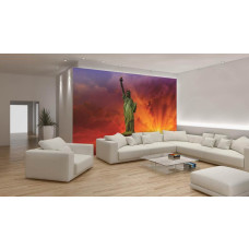 Een fotobehang van het Vrijheidsbeeld in New York, Amerika voor de woonkamer.