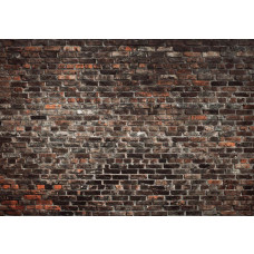 Fotobehang van een industriële stenen muur, met een urban uitstraling.