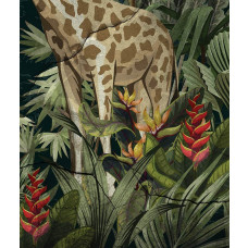 Een close-up van dieren in een tropische jungle met rijke natuurdetails.