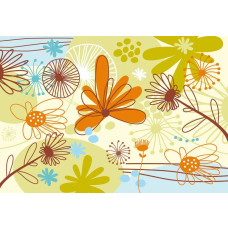 Een abstract ornament met een bloemenpatroon op fotobehang.