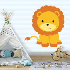 Een fotobehang met een leeuw voor de babykamer, kinderkamer en slaapkamer.