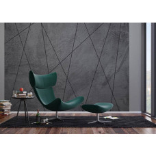 Een fotobehang van lijnen op beton, perfect voor het toevoegen van een strakke en moderne look in een woonkamer.