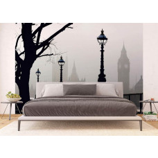 Een fotobehang van het magische Londen met Big Ben in een slaapkamer.